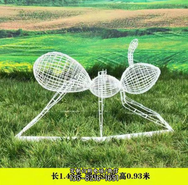 不銹鋼鏤空螞蟻雕塑公園綠地景觀動物雕塑（5）