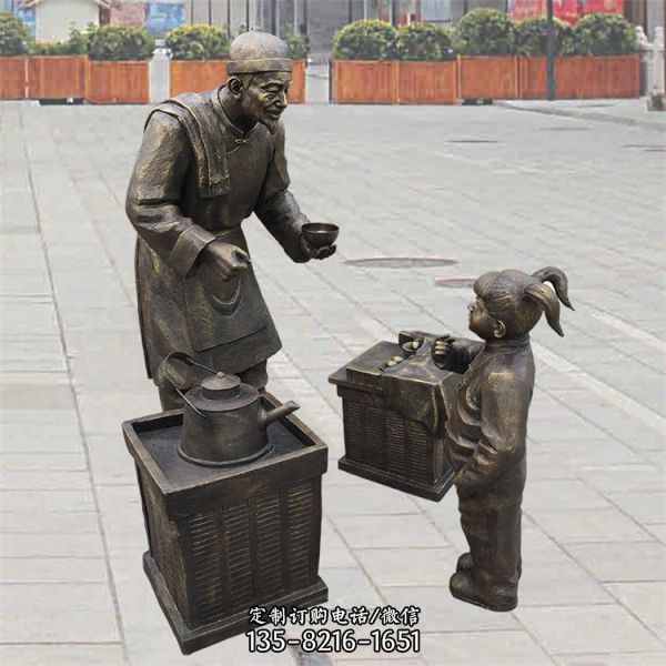 賣糖葫蘆雕塑 玻璃鋼仿銅人物雕塑（5）