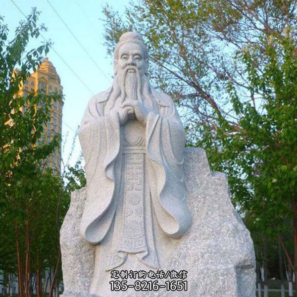 景區石雕人物擺件 花崗巖仿古人像雕塑（5）