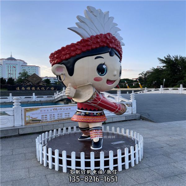 玻璃鋼商場卡通雕塑 迎賓公仔雕塑（1）