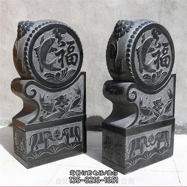 仿古青石抱鼓石門鼓雕塑（2）