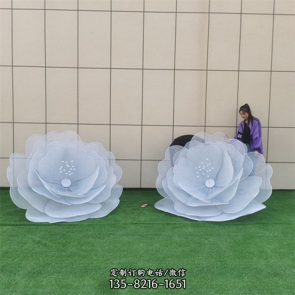 304不銹鋼拉絲不銹鋼戶外大型荷花雕塑（1）
