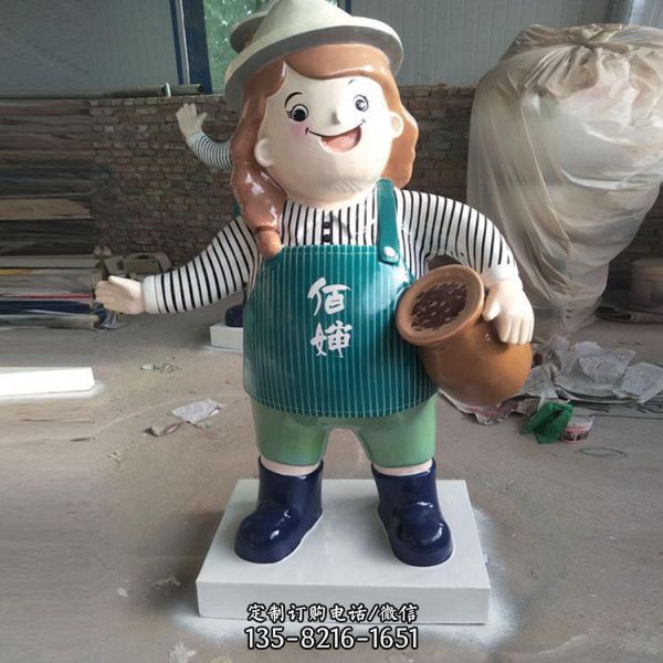 店鋪擺放玻璃鋼卡通人物主題吉祥物雕塑