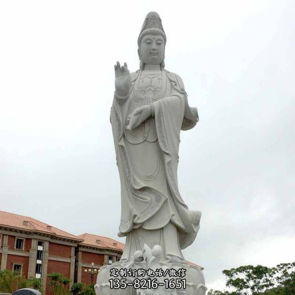 寺院擺放大理石立體浮雕觀音佛像（4）