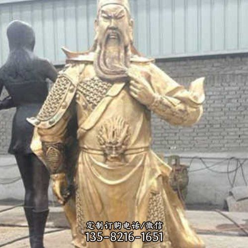 家用玻璃鋼仿銅冠宇關公雕塑（2）