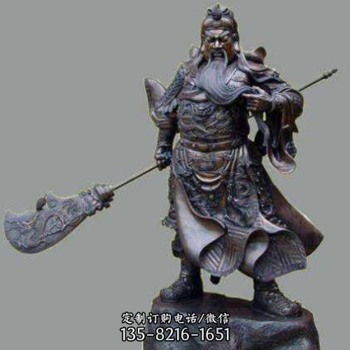 家用玻璃鋼仿銅冠宇關公雕塑（3）