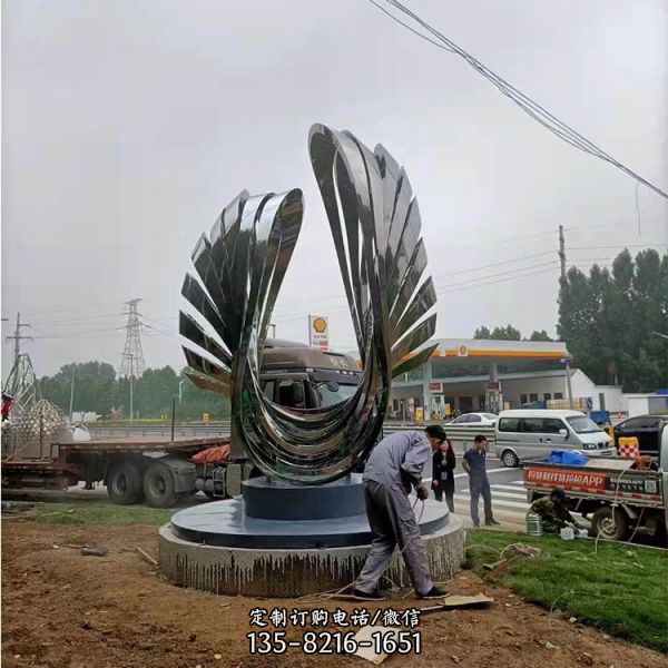 不銹鋼創(chuàng)意鏡面雕塑公園景區(qū)擺件裝飾（4）