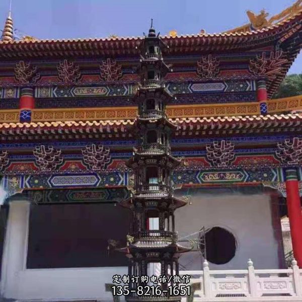 寺廟景觀銅雕香爐雕塑