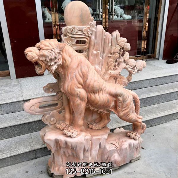 漢白玉石雕室內(nèi)老虎擺件（3）