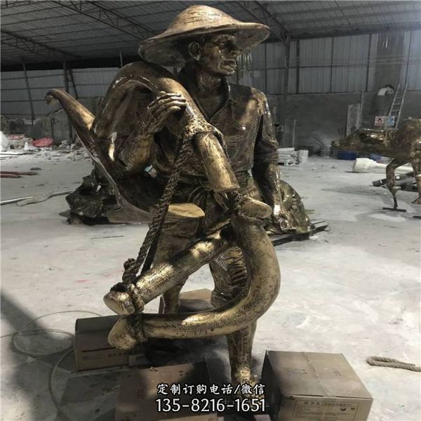 農耕主題人物雕塑 玻璃鋼景觀小品雕塑（2）