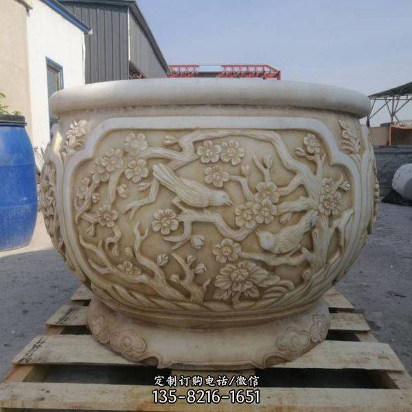 庭院石雕青石仿古花盆荷花石缸（3）