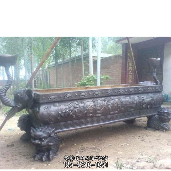 純銅工藝品擺件鑄銅香爐雕塑（3）