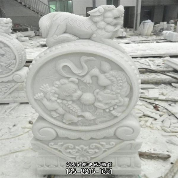 戶外園林寺廟花崗巖石抱鼓 庭院中式門前抱鼓石雕塑