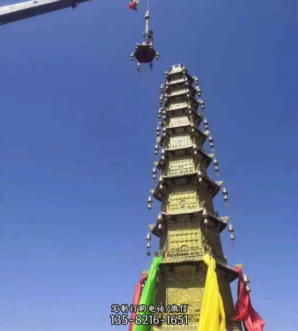 銅雕宗教寺廟景區(qū)大型佛塔雕塑