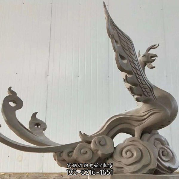 廣場大型不銹鋼鳳凰雕塑（1）