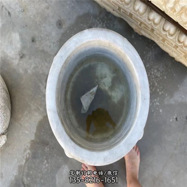 庭院裝飾仿古漢白玉獸頭水缸（4）