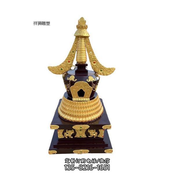 寺廟不銹鋼噴金烤漆舍利塔雕塑（5）