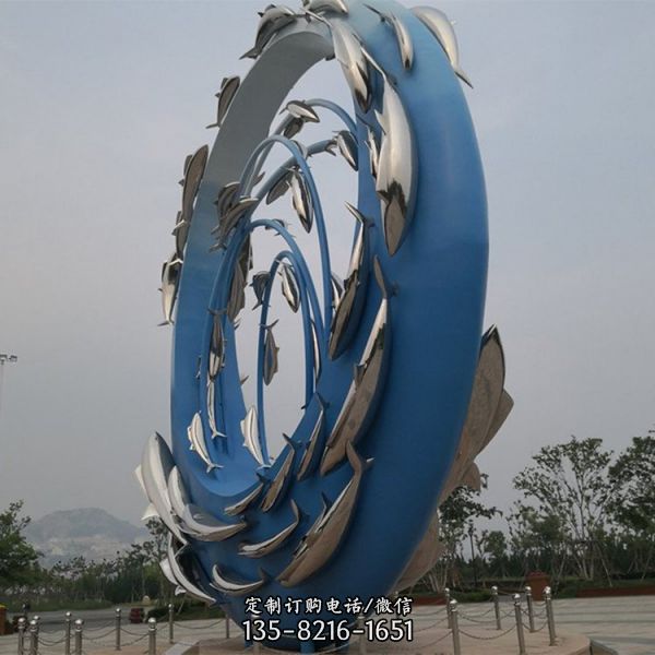 鏡面海洋動物雕塑戶外城市擺件（3）