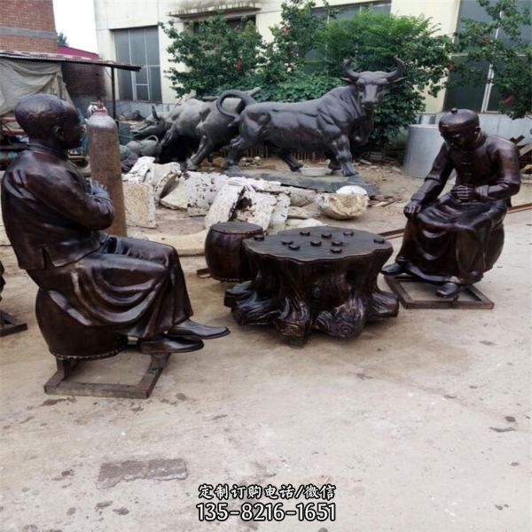 公園景區仿銅玻璃鋼古代現代人物雕塑（4）