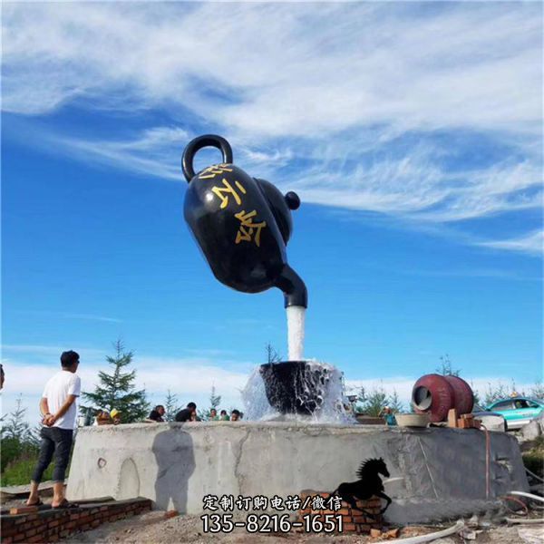 玻璃鋼雕塑定制懸空流水戶外園林大型擺件（1）
