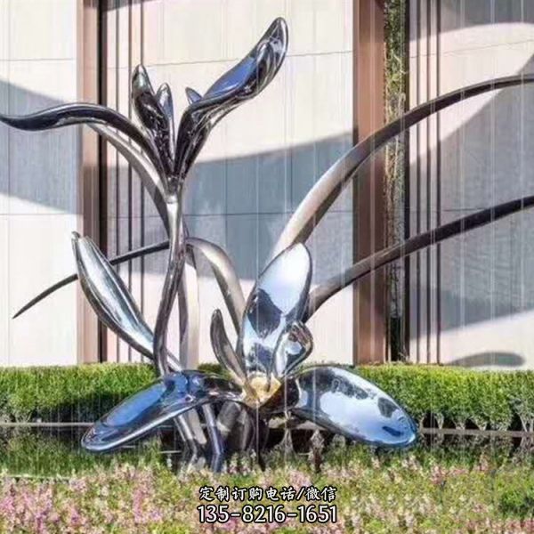 園林廣場不銹鋼透光蓮花造型雕塑藝術擺件（1）