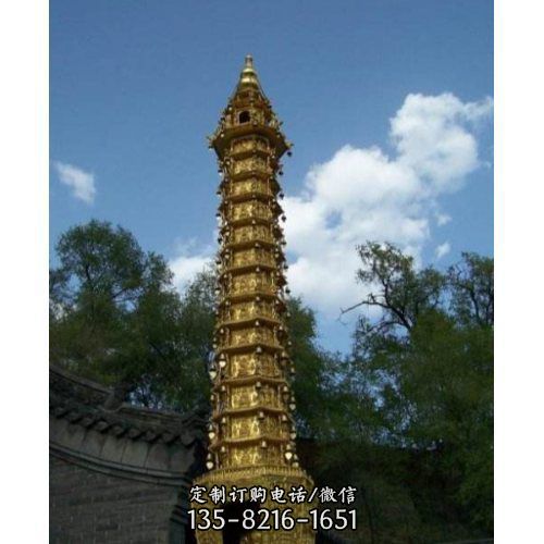 寺廟千佛塔 大型不銹鋼噴漆戶外擺件（2）