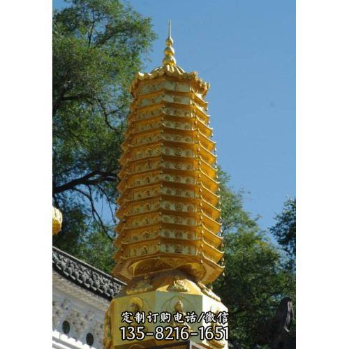 寺廟千佛塔 大型不銹鋼噴漆戶外擺件（3）