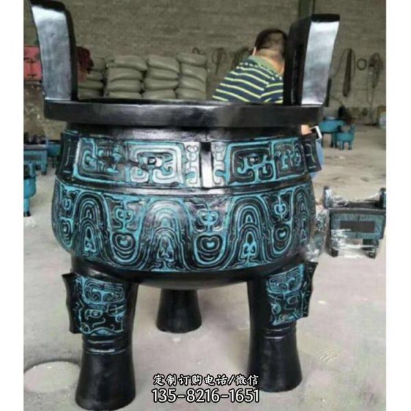 三足銅鼎黃銅鼎戶外寺廟大型擺件（4）