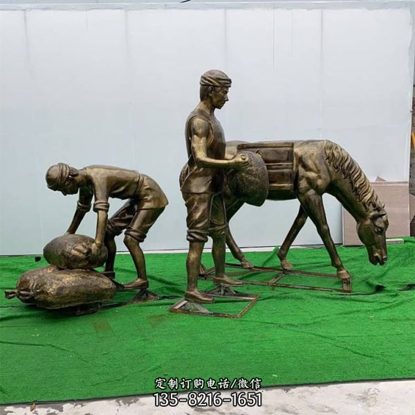 清遠(yuǎn)茶馬古道主題雕塑 茶農(nóng)商販人物雕塑（2）