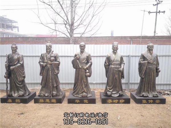 景區(qū)廣場(chǎng)大型銅雕古代名醫(yī)景觀擺件