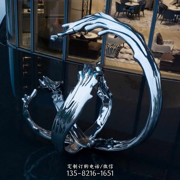 廣場商業街圓形不銹鋼雕塑擺件（2）