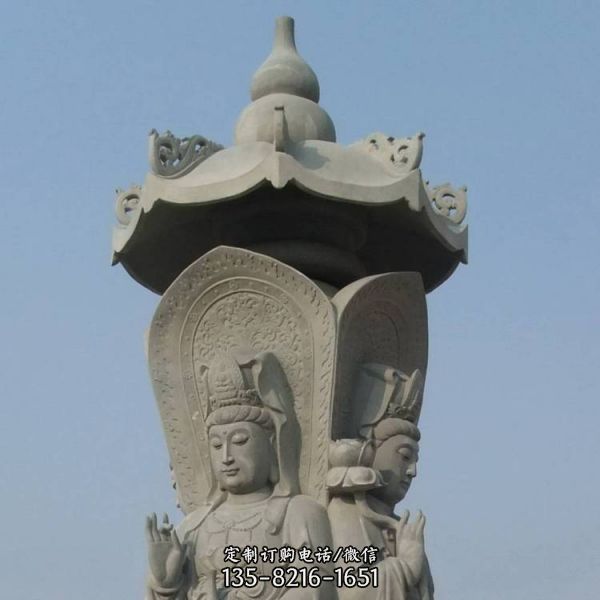 戶外景區大型四面石雕觀音立式佛像（4）