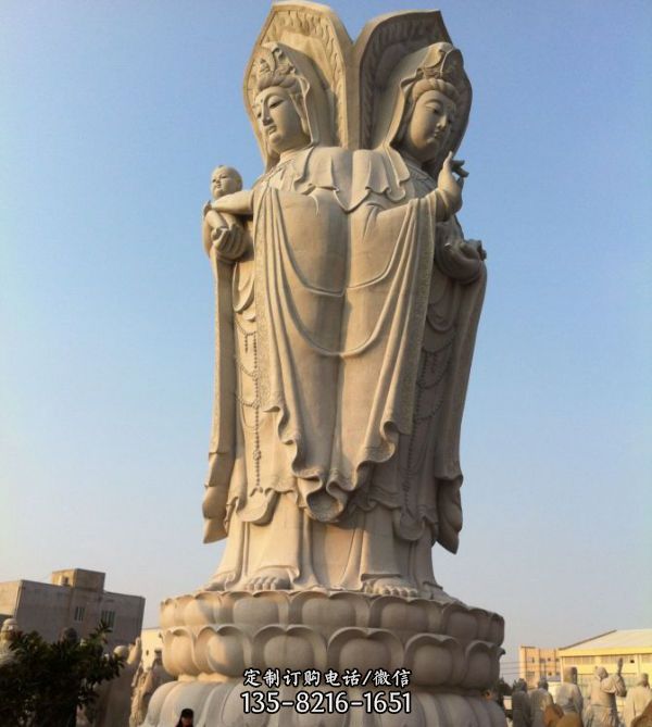 戶外景區大型四面石雕觀音立式佛像（5）