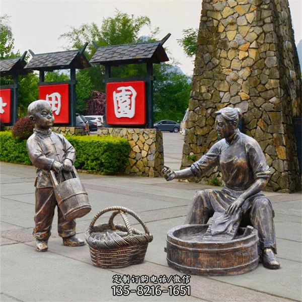 玻璃鋼模型 公園小品人物雕塑（5）