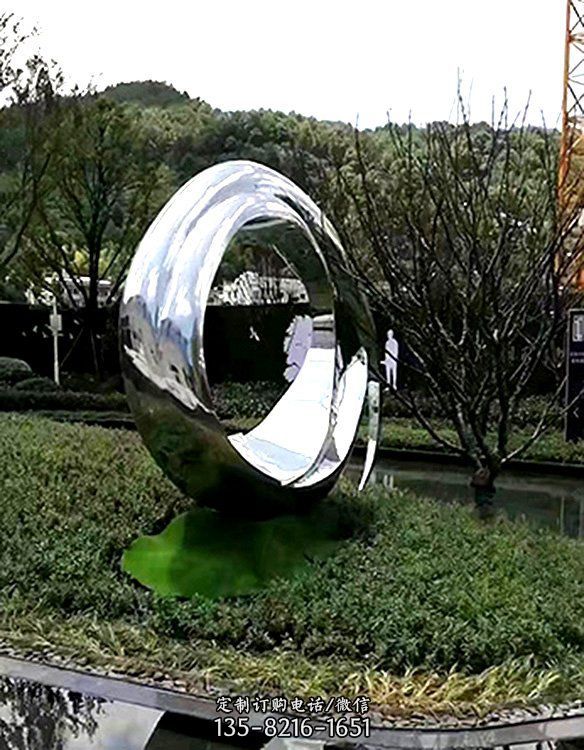 戶外園林不銹鋼創意景觀圓環雕塑