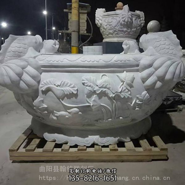 青石仿古養魚池荷花戶外庭院室內擺件（4）