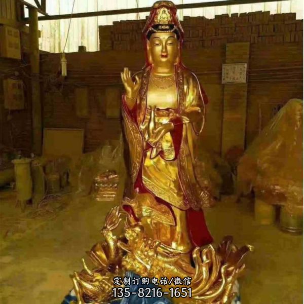 彩繪千手銅觀音觀音大型鑄銅佛像雕塑（2）