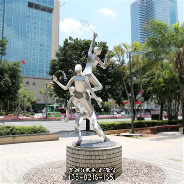 不銹鋼抽象運動人物雕塑 園林廣場景觀擺件（3）