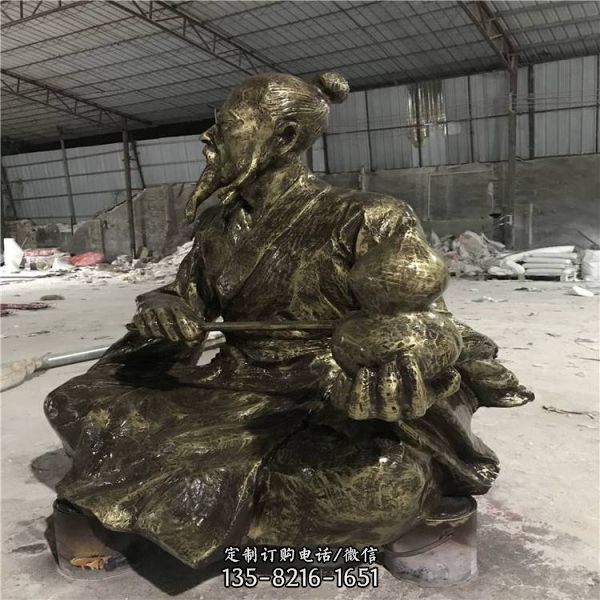 創意城市景觀 玻璃鋼仿銅人物雕塑（5）