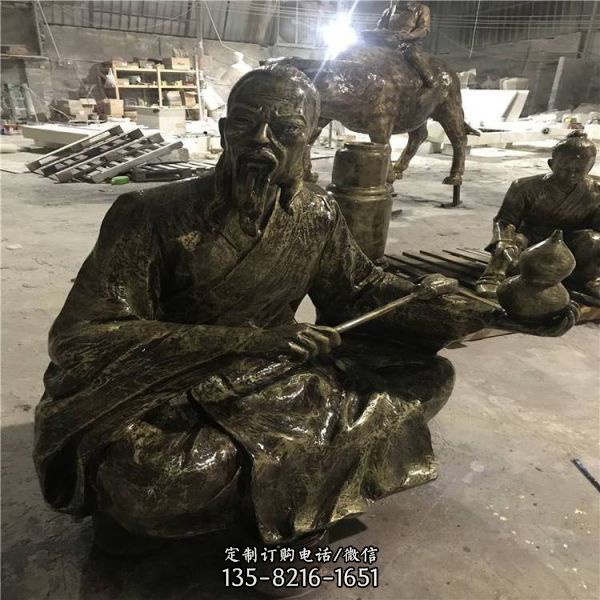 創意城市景觀 玻璃鋼仿銅人物雕塑（3）