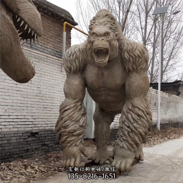 動物園不銹鋼戶外大型仿真動物大猩猩雕塑（1）