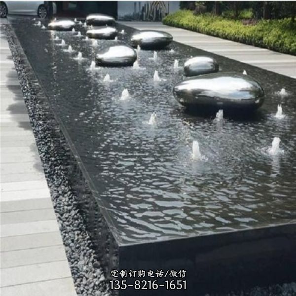 公園綠地不銹鋼異形鵝卵石擺件雕塑（3）