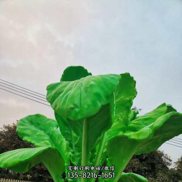 戶外大型農場蔬菜雕塑玻璃鋼仿真空心菜雕像（4）