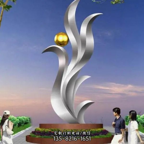 不銹鋼鏡面抽象創意雕塑（3）