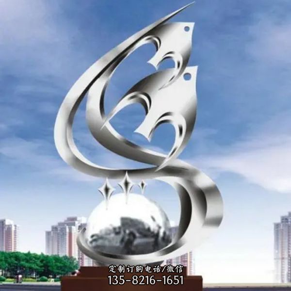 不銹鋼鏡面抽象創意雕塑（5）
