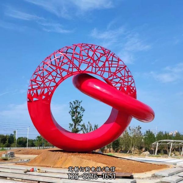 城市園林景觀藝術鏤空創意圓環雕塑（1）