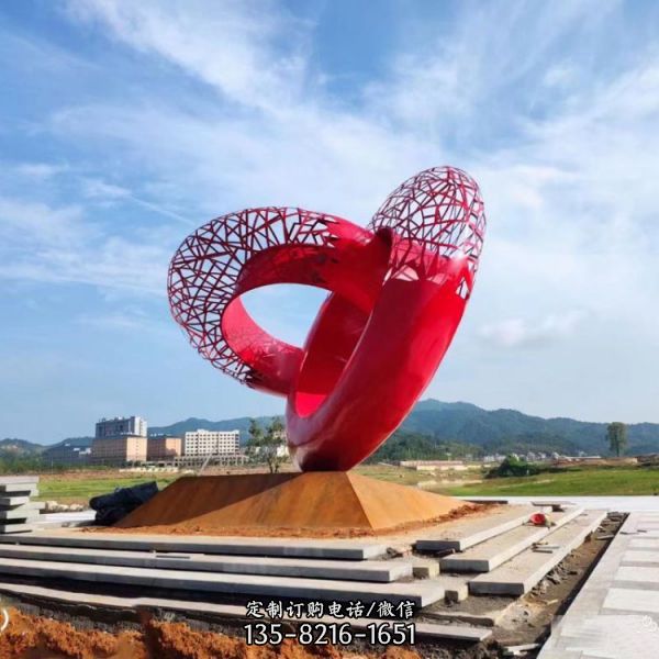 城市園林景觀藝術鏤空創意圓環雕塑（3）