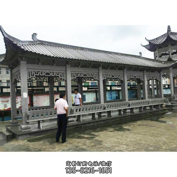 公園擺放大理石雕刻花架長廊涼亭（2）