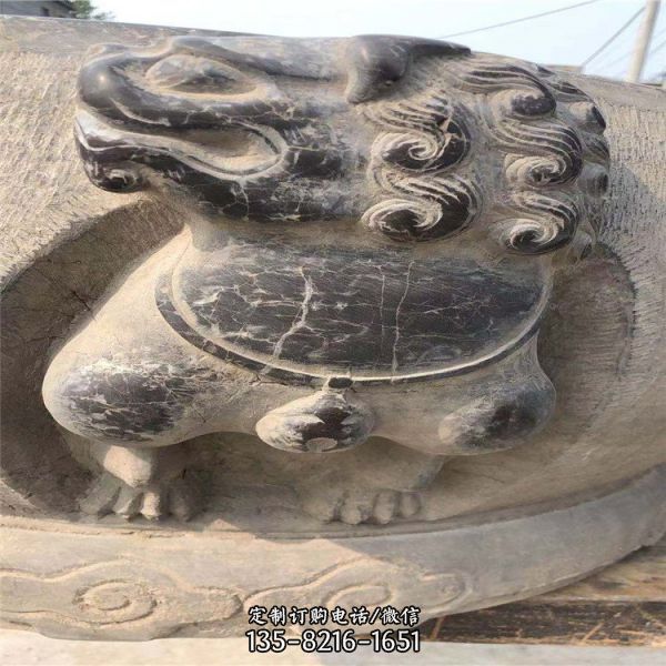 庭院青石仿古雕刻獅子養魚石缸擺件（2）