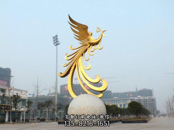 園林廣場不銹鋼金屬孔雀雕塑（2）